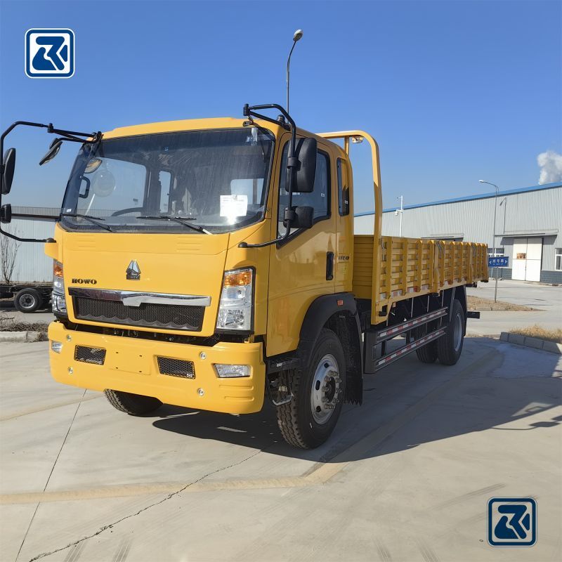 Vue de face du camion utilitaire léger HOWO 4x2, avec une attention particulière pour les phares et la calandre.