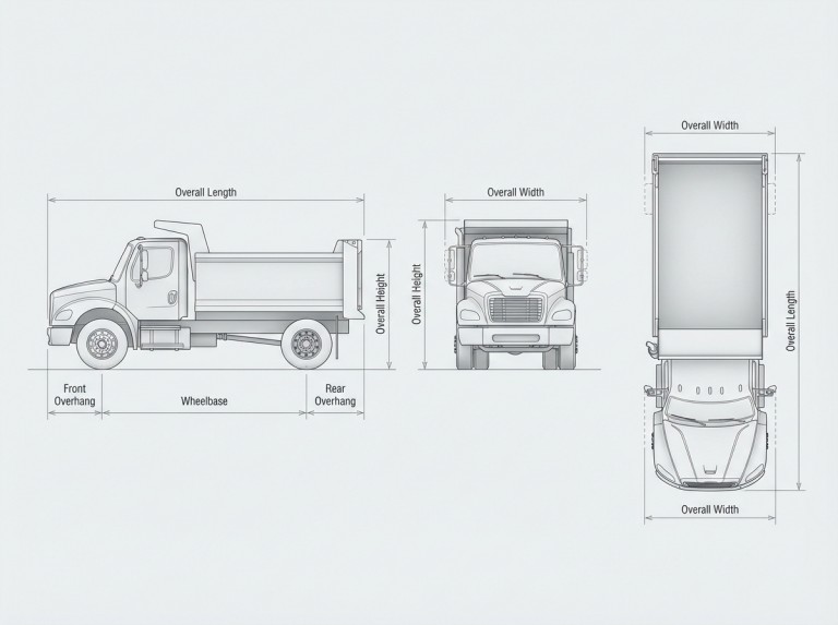 Points de mesure pour camions bennes